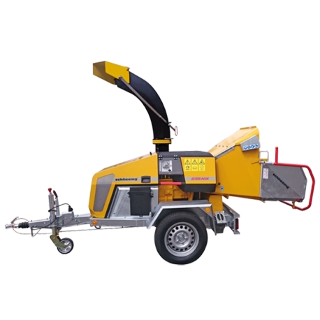 Wood chipper with diesel engine - rotatable 270° - on axle Schliesing 235 EX 270°